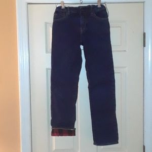 GAP FLANNEL LINED JEANS, SIZE 14